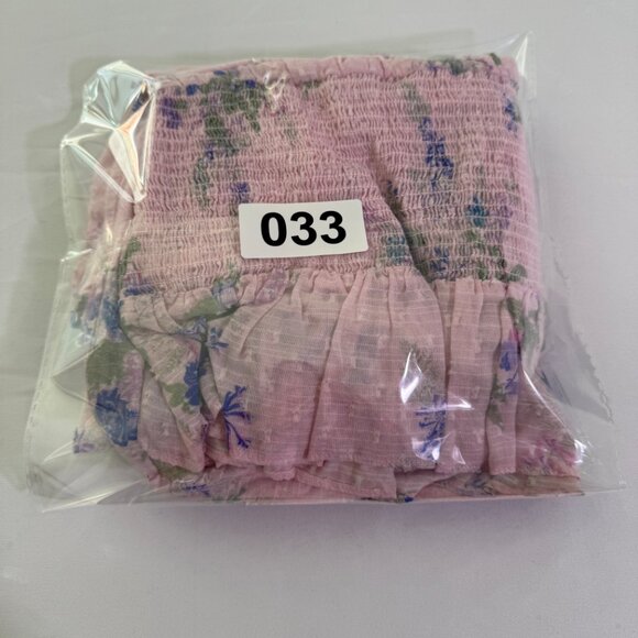 LoveShackFancy Fifi Top Pink Floral Off Shoulder Smocked Blouse Size M - Picture 9 of 9